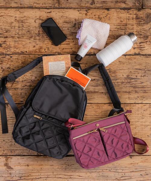 ITS'DEMO（イッツデモ）の「【10ポケット／A4】収納アドバイザーキルトリュック（バックパック/リュック・レディース・カーキ/ブラック/ナチュラル・00）」の14枚目の写真