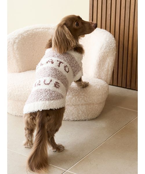gelato pique（ジェラートピケ）の「【CAT&DOG】ジェラートメランジ2ボーダープルオーバー（ペットウェア・レディース・ブルー/ブラウン/ピンク・M/L/S）」の4枚目の写真