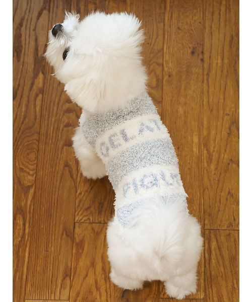 gelato pique（ジェラートピケ）の「【CAT&DOG】ジェラートメランジ2ボーダープルオーバー（ペットウェア・レディース・ブルー/ブラウン/ピンク・M/L/S）」の9枚目の写真