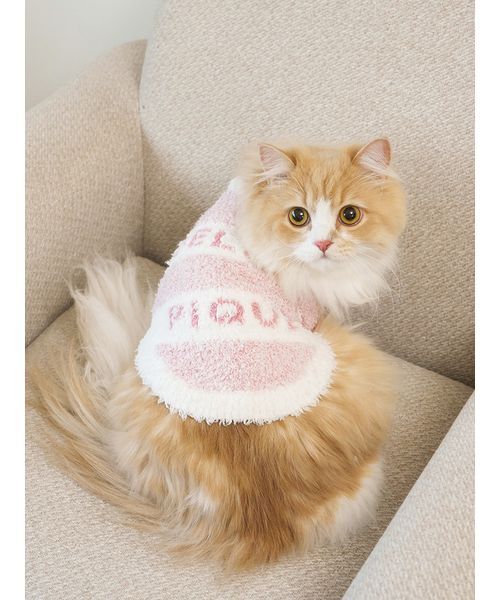gelato pique（ジェラートピケ）の「【CAT&DOG】ジェラートメランジ2ボーダープルオーバー（ペットウェア・レディース・ブルー/ブラウン/ピンク・M/L/S）」の15枚目の写真