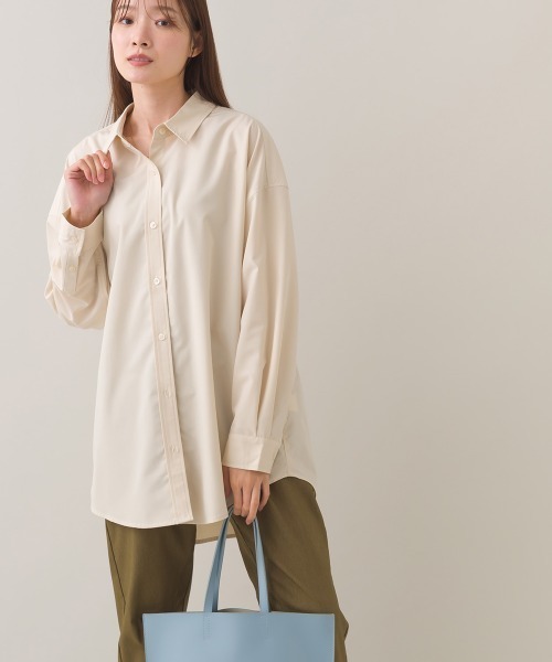 OMNES(オムネス)の「ブロードオーバーサイズレギュラーカラー 長袖シャツブラウス(シャツ/ブラウス・レディース・ブルー/ブラック/ライトベージュ/マルチ/ホワイト/ホワイト系その他・FREE)」の13枚目の写真
