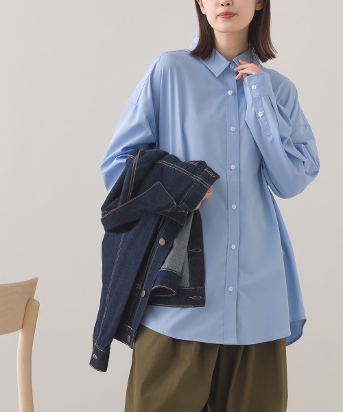 OMNES(オムネス)の「ブロードオーバーサイズレギュラーカラー 長袖シャツブラウス(シャツ/ブラウス・レディース・ブルー/ブラック/ライトベージュ/マルチ/ホワイト/ホワイト系その他・FREE)」の16枚目の写真