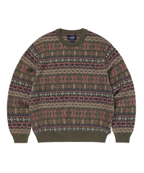 thisisneverthat(ディスイズネバーザット)の「Fair Isle Knit Sweater(ニット/セーター・メンズ・レモンイエロー/オリーブ/ネイビー・L/M/S/XL)」の2枚目の写真
