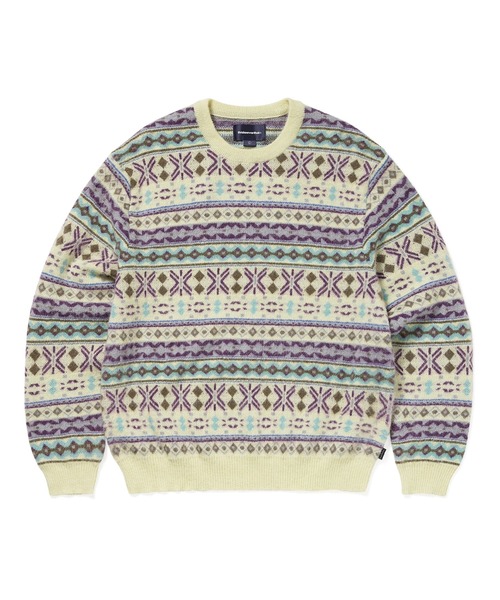 thisisneverthat(ディスイズネバーザット)の「Fair Isle Knit Sweater(ニット/セーター・メンズ・レモンイエロー/オリーブ/ネイビー・L/M/S/XL)」の1枚目の写真