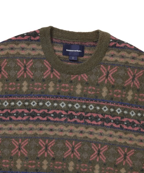 thisisneverthat(ディスイズネバーザット)の「Fair Isle Knit Sweater(ニット/セーター・メンズ・レモンイエロー/オリーブ/ネイビー・L/M/S/XL)」の4枚目の写真