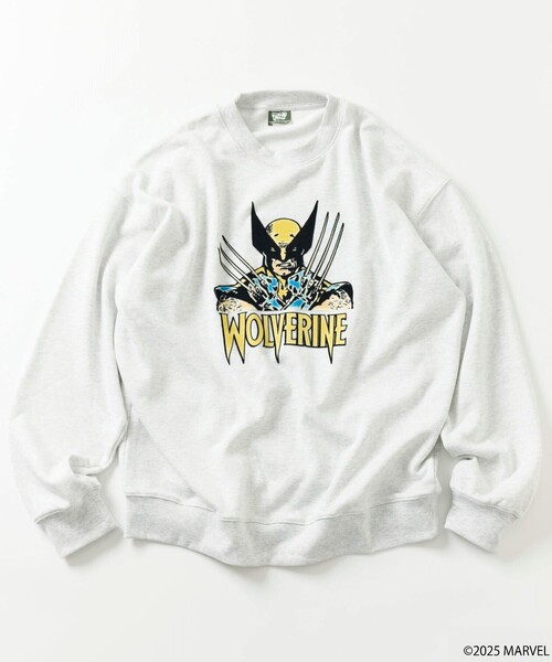FREAK'S STORE(フリークスストア)の「MARVEL/マーベル/ウルヴァリン/クルーネックスウェット/静電フロッキー加工(スウェット・メンズ・ブラック/ライトグレー・MEDIUM/LARGE)」の13枚目の写真