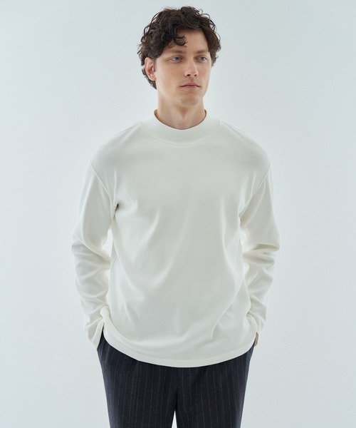 ESTNATION(エストネーション)の「ESTNATION / コットンフライス モックネックカットソー(Tシャツ/カットソー・メンズ・ホワイト/ブラック・MEDIUM/LARGE/X-LARGE)」の11枚目の写真