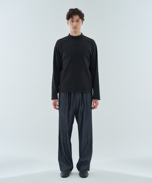 ESTNATION(エストネーション)の「ESTNATION / コットンフライス モックネックカットソー(Tシャツ/カットソー・メンズ・ホワイト/ブラック・MEDIUM/LARGE/X-LARGE)」の8枚目の写真