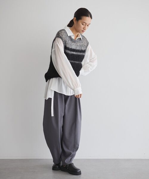 GARAGE OF GOOD CLOTHING（ガレージオブグッドクロージング）の「モヘア混ケーブル切り替えノースリーブプルオーバー（ニット/セーター・レディース・レッド/ライトグレー/カーキ/ブラック・FREE）」の21枚目の写真