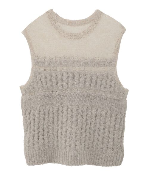 GARAGE OF GOOD CLOTHING（ガレージオブグッドクロージング）の「モヘア混ケーブル切り替えノースリーブプルオーバー（ニット/セーター・レディース・レッド/ライトグレー/カーキ/ブラック・FREE）」の7枚目の写真