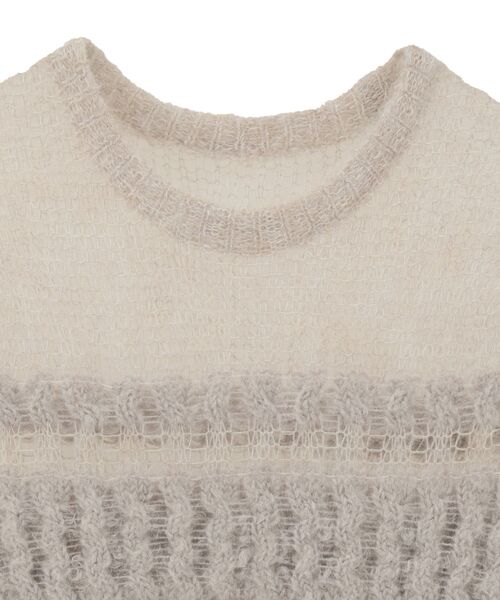 GARAGE OF GOOD CLOTHING（ガレージオブグッドクロージング）の「モヘア混ケーブル切り替えノースリーブプルオーバー（ニット/セーター・レディース・レッド/ライトグレー/カーキ/ブラック・FREE）」の8枚目の写真