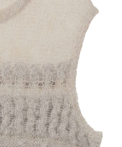 GARAGE OF GOOD CLOTHING（ガレージオブグッドクロージング）の「モヘア混ケーブル切り替えノースリーブプルオーバー（ニット/セーター・レディース・レッド/ライトグレー/カーキ/ブラック・FREE）」の9枚目の写真