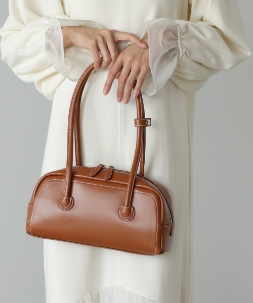 Bab（バブ）の「スクエアボストンバッグ（ボストンバッグ・レディース・ブラック/ブラウン・ONESIZE）」の2枚目の写真