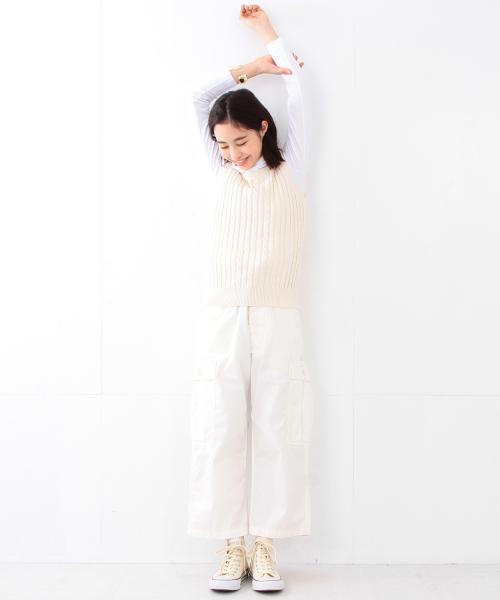 BEAMS BOY（ビームスボーイ）の「BEAMS BOY / 5ゲージ ケーブル編み クルー（ベスト・レディース・ナチュラル/グレー/ネイビー・ONE SIZE）」の16枚目の写真