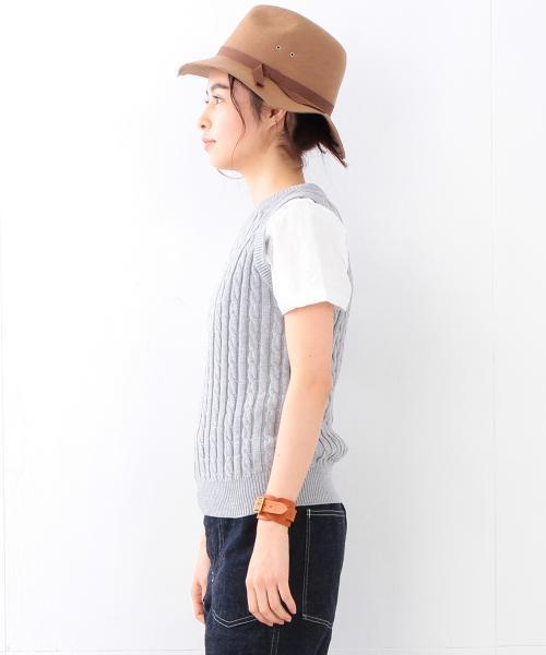 BEAMS BOY（ビームスボーイ）の「BEAMS BOY / 5ゲージ ケーブル編み クルー（ベスト・レディース・ナチュラル/グレー/ネイビー・ONE SIZE）」の17枚目の写真