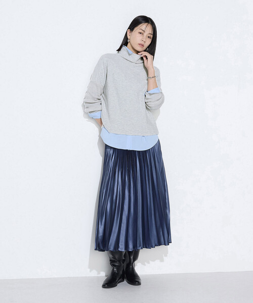 K.T KIYOKO TAKASE（キヨコタカセ）の「ウールブークレー  ボトルネックプルオーバー（Tシャツ/カットソー・レディース・トップグレー/グレー系その他/ブルー系その他/キナリ・9号）」の11枚目の写真