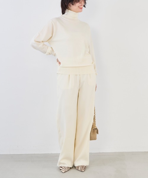 MICA&DEAL（マイカ＆ディール）の「16Gタートルネックプルオーバー〈アンサンブル対応〉（ニット/セーター・レディース・キャメル/レッド/ブラック/オフホワイト・FREE）」の12枚目の写真