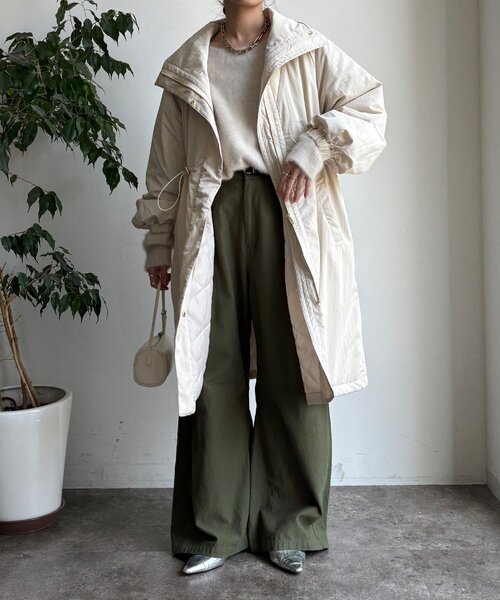 DouDou（ドゥドゥ）の「【WEB限定】ヴィンテージクロスロングコート（その他アウター・レディース・キャメル/グレイッシュベージュ・FREE）」の3枚目の写真