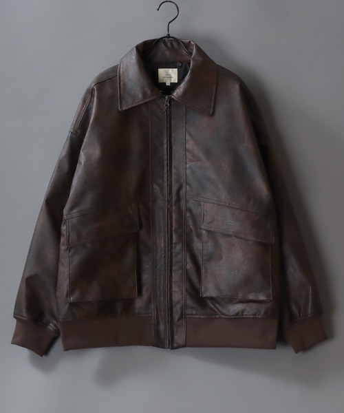 SITRY（シトリー）の「Synthetic Leather A-2 Jacket/2WAY フェイク