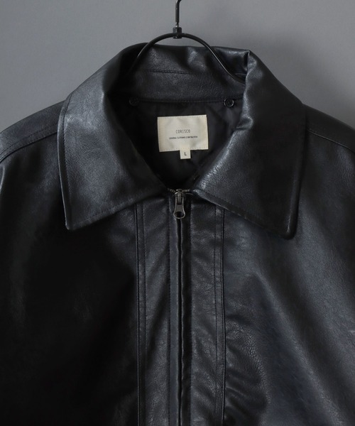 SITRY(シトリー)の「Synthetic Leather A-2 Jacket/2WAY フェイクレザー 衿ファー脱着 ヴィンテージライク オーバーサイズ A-2フライトジャケット ブルゾン(ミリタリージャケット・メンズ・ブラック/ブラウン系その他/ブラウン・M/L/LL)」の13枚目の写真