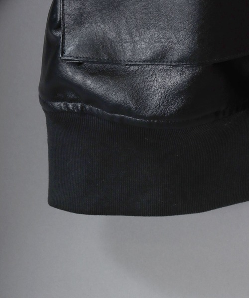 SITRY(シトリー)の「Synthetic Leather A-2 Jacket/2WAY フェイクレザー 衿ファー脱着 ヴィンテージライク オーバーサイズ A-2フライトジャケット ブルゾン(ミリタリージャケット・メンズ・ブラック/ブラウン系その他/ブラウン・M/L/LL)」の19枚目の写真