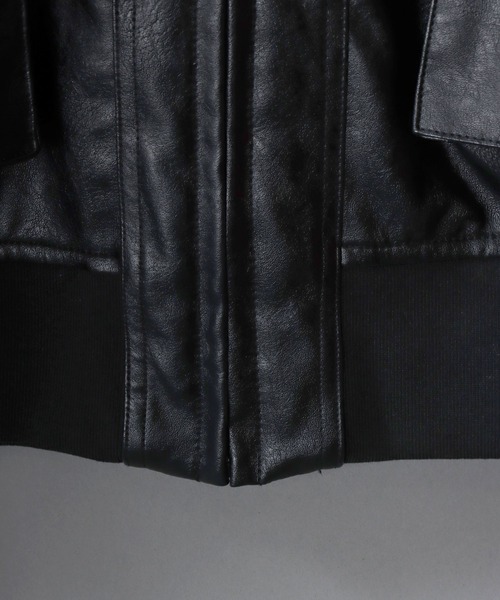 SITRY(シトリー)の「Synthetic Leather A-2 Jacket/2WAY フェイクレザー 衿ファー脱着 ヴィンテージライク オーバーサイズ A-2フライトジャケット ブルゾン(ミリタリージャケット・メンズ・ブラック/ブラウン系その他/ブラウン・M/L/LL)」の15枚目の写真