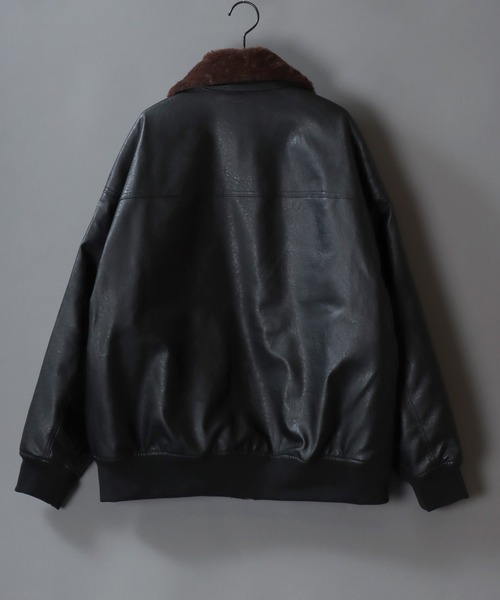 Synthetic Leather A-2 Jacket/2WAY フェイクレザー 衿ファー脱着