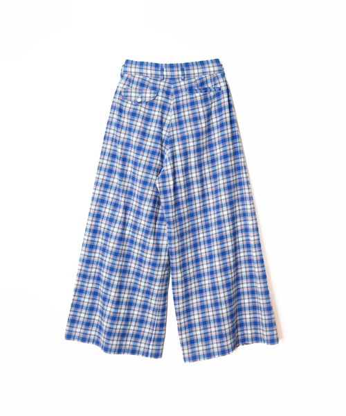 HOLIDAY（ホリデイ）の「CHECK DRAWSTRINGS SUPER WIDE PANTS チェックドローストリングススーパーワイドパンツ（スラックス・レディース・ブルー・ONE SIZE）」の2枚目の写真