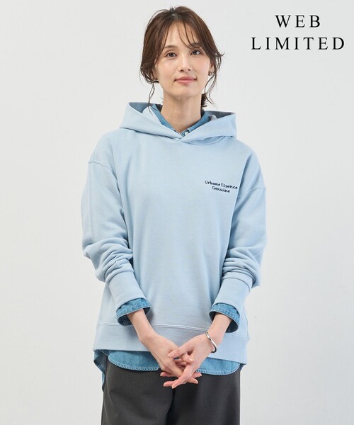 J.PRESS（ジェイプレス）の「【WEB限定】ロゴ裏毛 パーカー（パーカー・レディース・ふじ色系/サックスブルー系/ベージュ系/ネイビー系/グレー系・T13）」の4枚目の写真