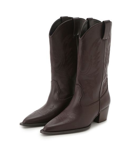 Mila Owen(ミラオーウェン)の「ウエスタンショートブーツ(ブーツ・レディース・ダークブラウン/ベージュ/ブラック・36/37/38)」の3枚目の写真