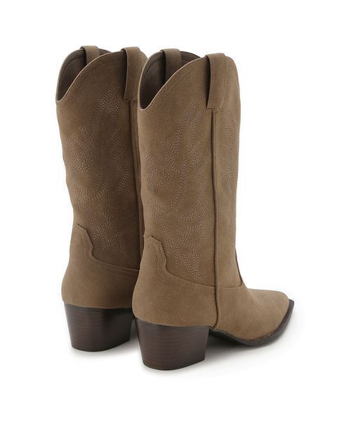 Mila Owen(ミラオーウェン)の「ウエスタンショートブーツ(ブーツ・レディース・ダークブラウン/ベージュ/ブラック・36/37/38)」の7枚目の写真