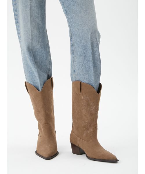 Mila Owen(ミラオーウェン)の「ウエスタンショートブーツ(ブーツ・レディース・ダークブラウン/ベージュ/ブラック・36/37/38)」の11枚目の写真