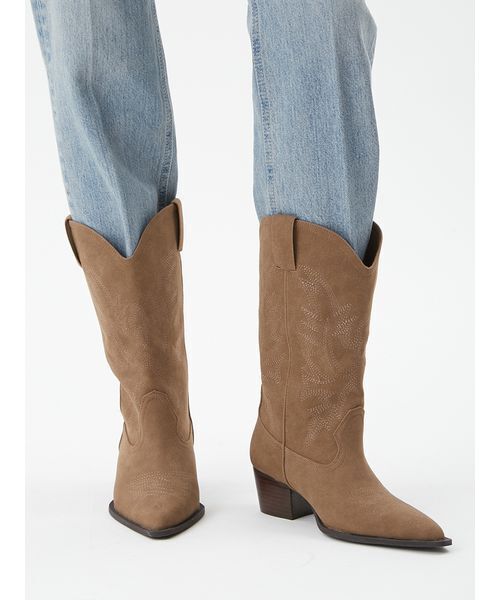 Mila Owen(ミラオーウェン)の「ウエスタンショートブーツ(ブーツ・レディース・ダークブラウン/ベージュ/ブラック・36/37/38)」の12枚目の写真