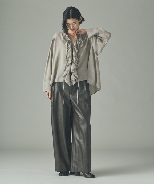 Curensology(カレンソロジー)/ウールMIXビエラフリルブラウス（シャツ