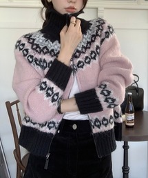 ノルディック柄ニット」に該当するピンク/桃色系のファッション通販