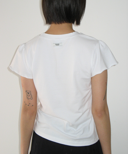 RONRON(ロンロン)の「RAW EDGE PUFF T SHIRT WHITE(Tシャツ/カットソー・レディース・その他・FREE)」の4枚目の写真