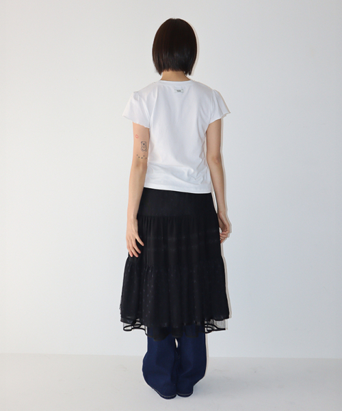 RONRON(ロンロン)の「RAW EDGE PUFF T SHIRT WHITE(Tシャツ/カットソー・レディース・その他・FREE)」の5枚目の写真