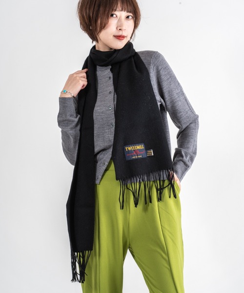 TWEED MILL（ツイードミル）の「【TWEEDMILL】大判ストール　ウール　チェック　 25x190cm　イギリス製（マフラー・レディース・グレー/クリーム/ブラック/チェック/ブラウン・FREE）」の2枚目の写真