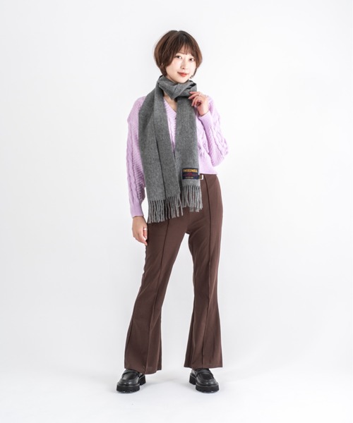 TWEED MILL（ツイードミル）の「【TWEEDMILL】大判ストール　ウール　チェック　 25x190cm　イギリス製（マフラー・レディース・グレー/クリーム/ブラック/チェック/ブラウン・FREE）」の13枚目の写真