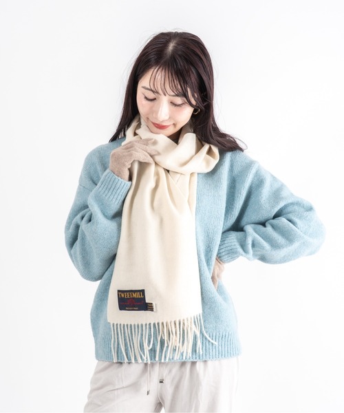 TWEED MILL（ツイードミル）の「【TWEEDMILL】大判ストール　ウール　チェック　 25x190cm　イギリス製（マフラー・レディース・グレー/クリーム/ブラック/チェック/ブラウン・FREE）」の8枚目の写真