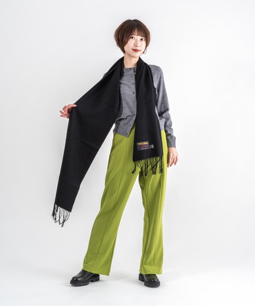 TWEED MILL（ツイードミル）の「【TWEEDMILL】大判ストール　ウール　チェック　 25x190cm　イギリス製（マフラー・レディース・グレー/クリーム/ブラック/チェック/ブラウン・FREE）」の19枚目の写真