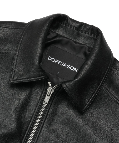 オーバーサイズファントムレザージャケット BLACK（ライダース