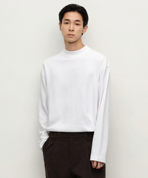 [ヒートタンダード] モックネック長袖Tシャツ [ホワイト]