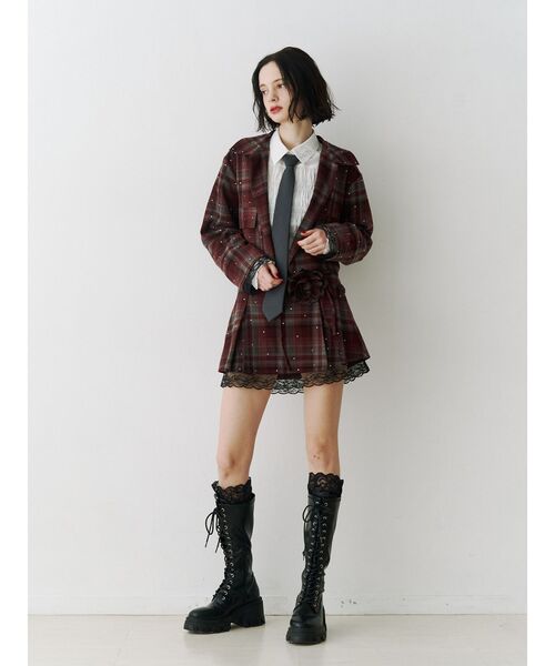 jouetie ローズモチーフミニスカパン スカート レッド ローズモチーフミニスカパン【セットアップ対応】 春服 オケージョン