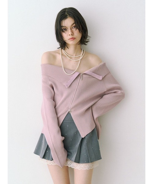 jouetie（ジュエティ）の「ローズモチーフミニスカパン【セットアップ対応】　春服　オケージョン　入学式（スカート・レディース・レッド/ブラウン/グレー・MEDIUM）」の4枚目の写真