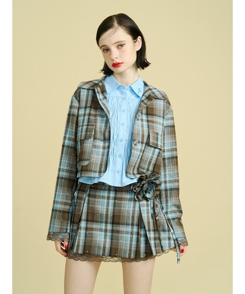 jouetie（ジュエティ）の「ローズモチーフミニスカパン【セットアップ対応】　春服　オケージョン　入学式（スカート・レディース・レッド/ブラウン/グレー・MEDIUM）」の10枚目の写真