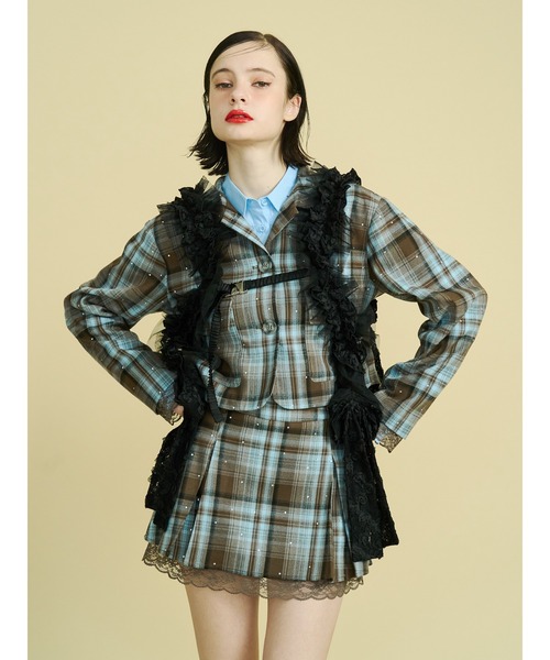 jouetie（ジュエティ）の「ローズモチーフミニスカパン【セットアップ対応】　春服　オケージョン　入学式（スカート・レディース・レッド/ブラウン/グレー・MEDIUM）」の14枚目の写真