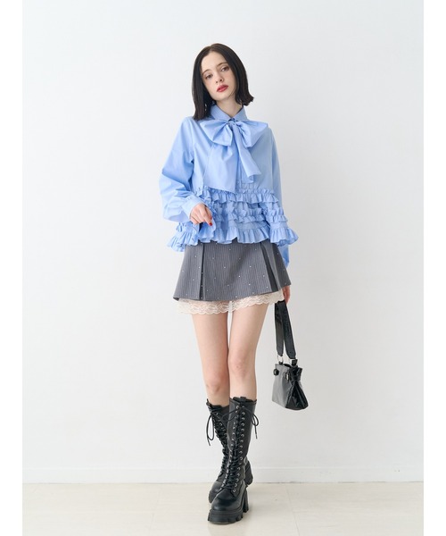 jouetie（ジュエティ）の「ローズモチーフミニスカパン【セットアップ対応】　春服　オケージョン　入学式（スカート・レディース・レッド/ブラウン/グレー・MEDIUM）」の15枚目の写真