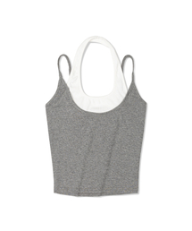 MOAA（モア）の「ホルターネックレイヤードスリーブリス（メランジェグレー）（Tシャツ/カットソー）」