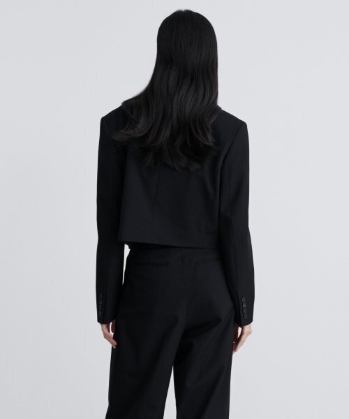 MUSINSA STANDARD WOMAN（ムシンサスタンダードウーマン）の「ウィメンズオープンカラークロップブレザー[ブラック]（テーラードジャケット・レディース・その他・MEDIUM/LARGE/X-SMALL/SMALL）」の4枚目の写真